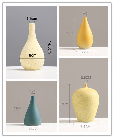 4-piece  Textured Ceramic Vase set