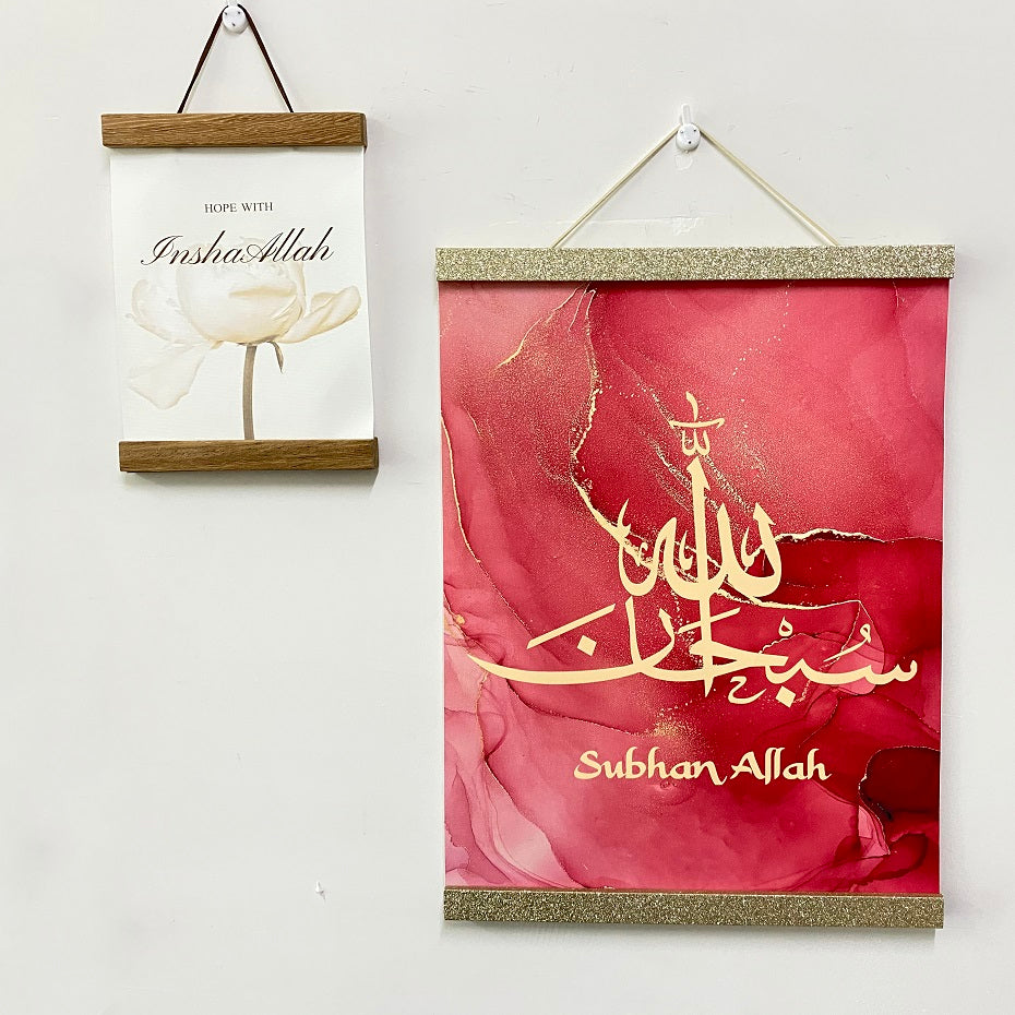 Pine Wood Magnetic Poster Hanger Natural Frame