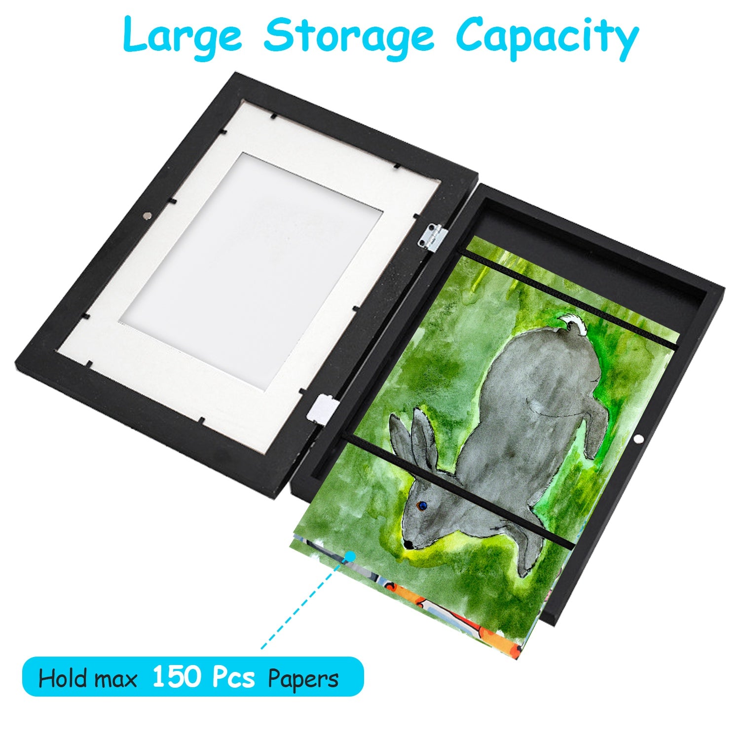 Kids Art Frame Front Opening Wooden Frame