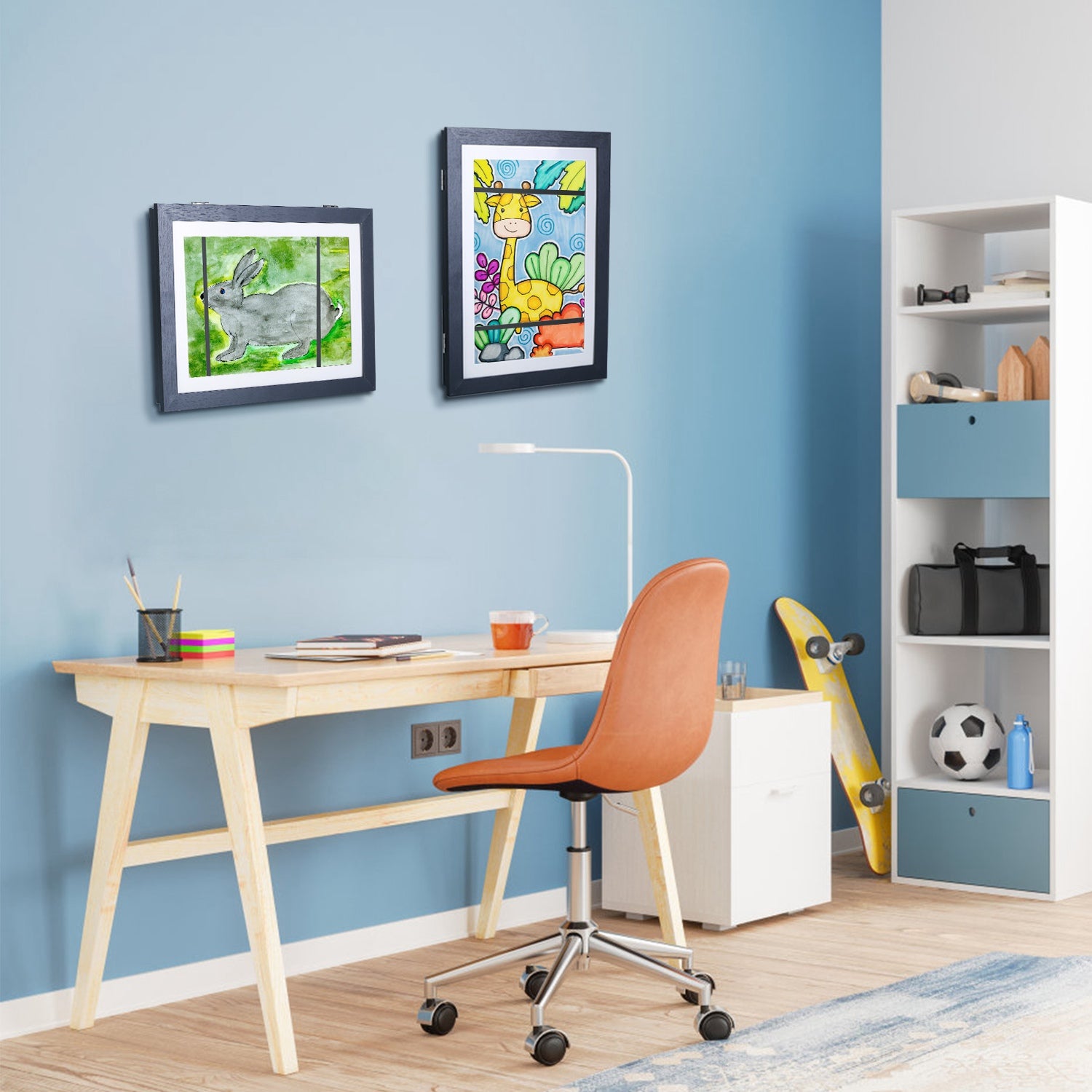 Kids Art Frame Front Opening Wooden Frame